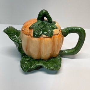 Vtg Teapot Fall Pumpkin￼